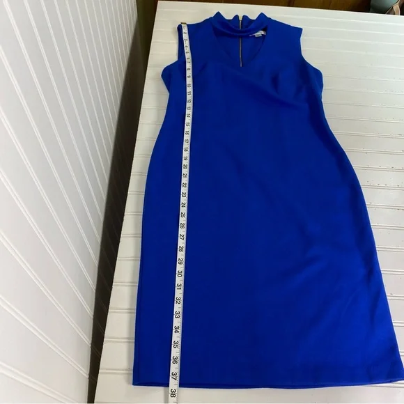 Calvin Klein Sheath‎ Dress Womens 8 Blue V neck - Picture 8 of 14